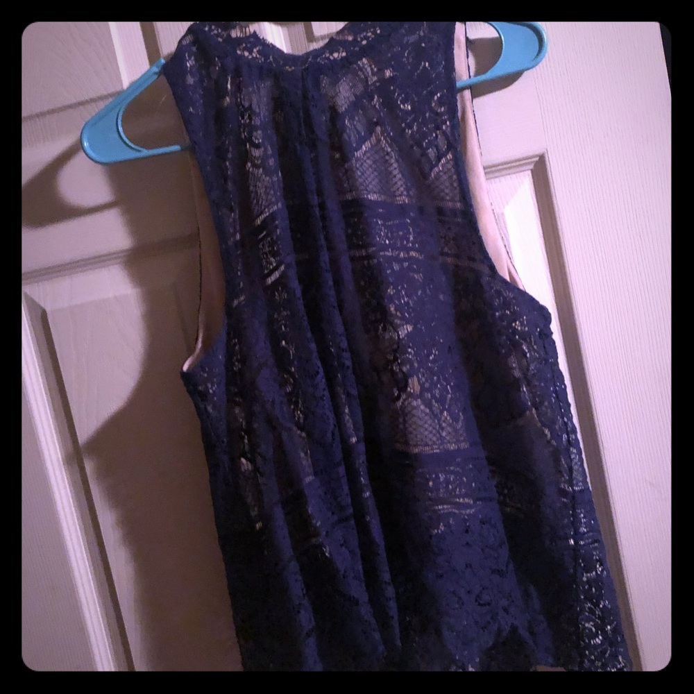 Beautiful navy lace fully lined top